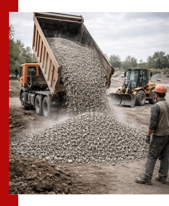 Доставка щебня в Бугуруслане крупными и мелкими фракциями