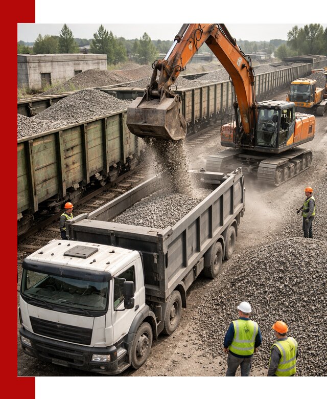 Железнодорожный щебень фракция 25–60 для поставок в Бугуруслане