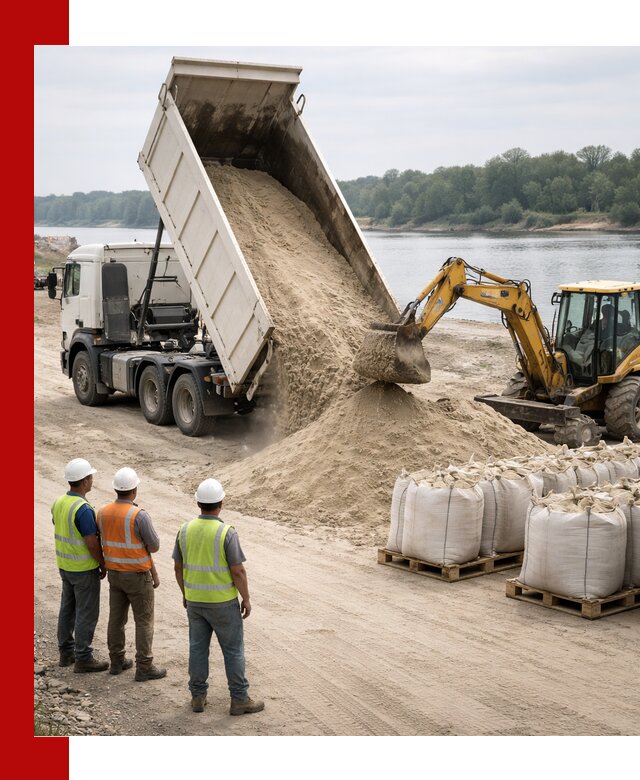 Доставка речного песка в Бугуруслане самосвалами и погрузкой