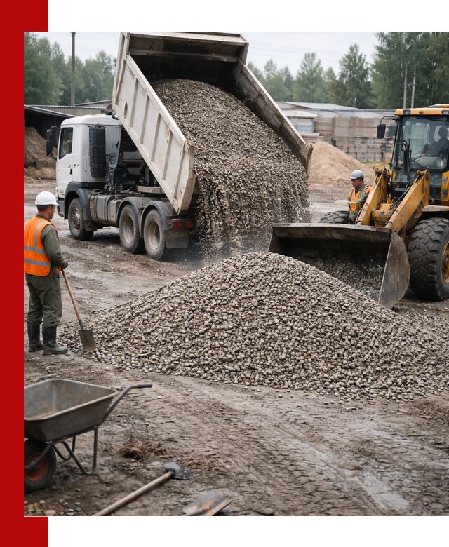 Мытый гравий с доставкой в Бугуруслане от карьера до участка