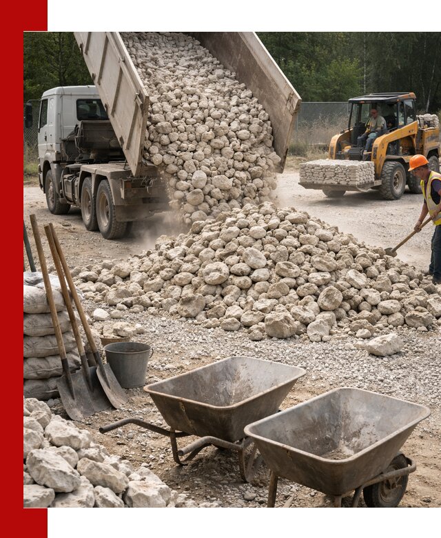 Доставка и продажа бутового известнякового камня в Бугуруслане