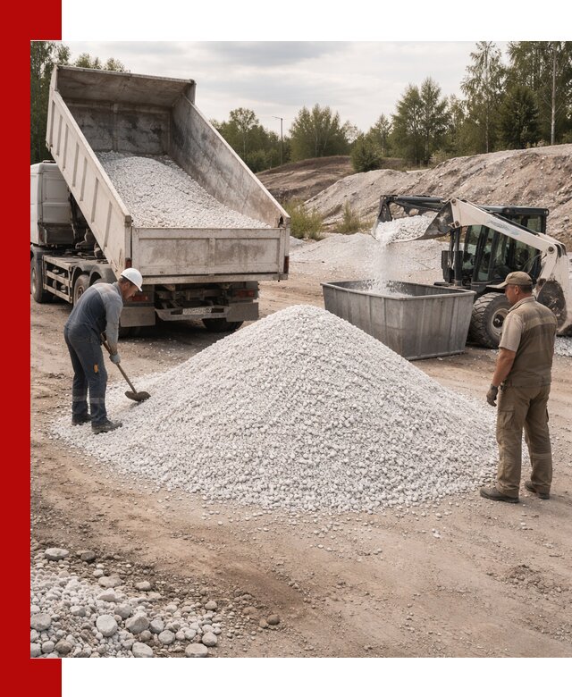 Доставка и продажа белой мраморной крошки в Бугуруслане