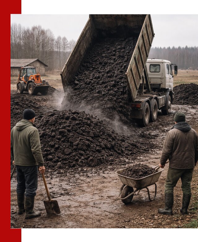 Доставка низинного торфа с разгрузкой и доставкой в Бугуруслане