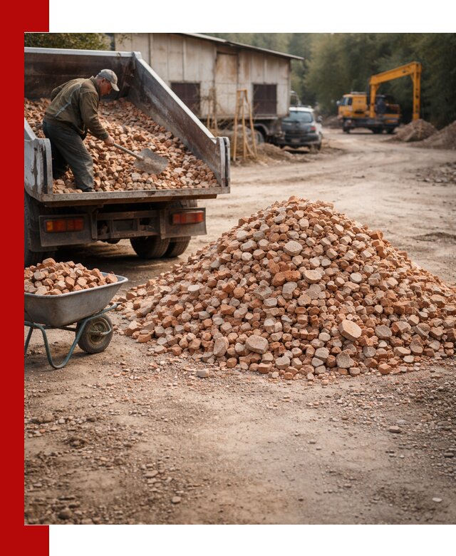 Доставка и подушка из боя кирпича с разгрузкой в Бугуруслане