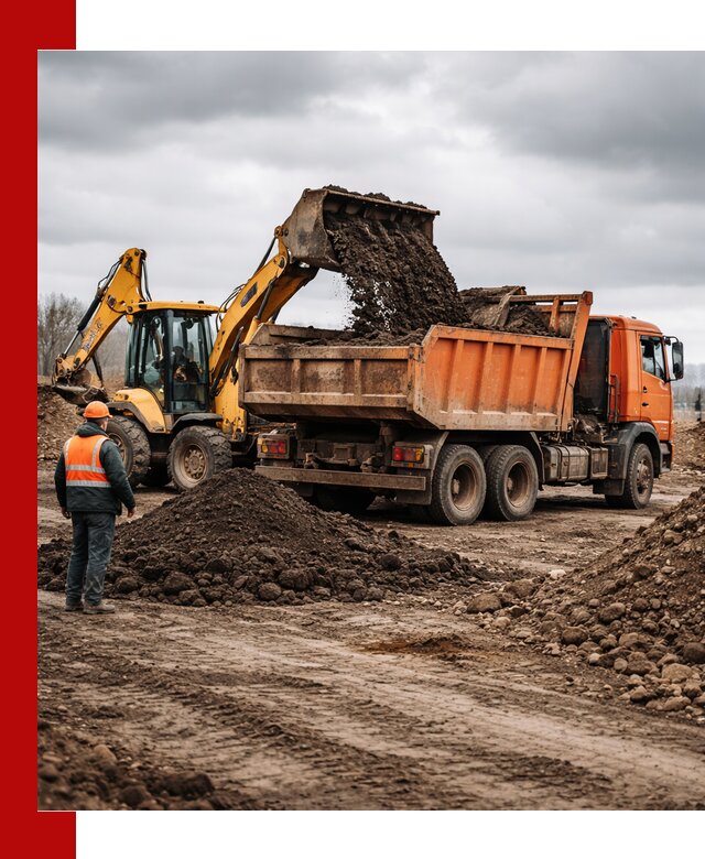 Вывоз грунта и строительного мусора в Бугуруслане грузовыми самосвалами