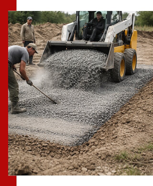 Устройство щебеночной подушки в Бугуруслане для дорог и фундаментов